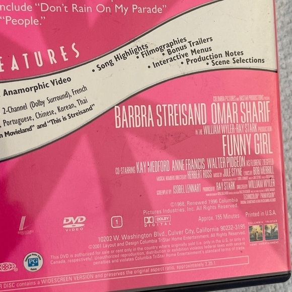 Funny Girl (DVD, 1968) Barbara Streisand, Omar Sharif, Anne Francis - Picture 5 of 8